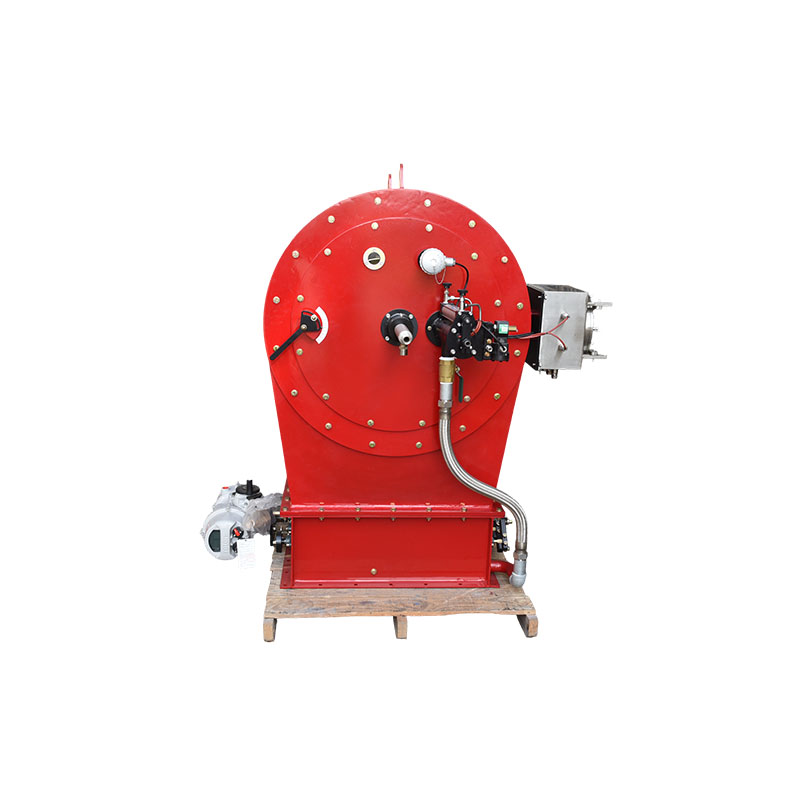 How does a split oil burner reduce nitrogen oxide emissions?